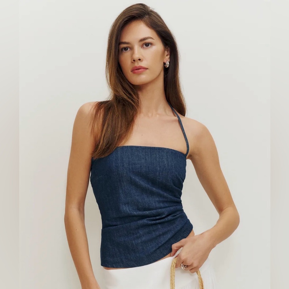 Irene Denim Halter Top